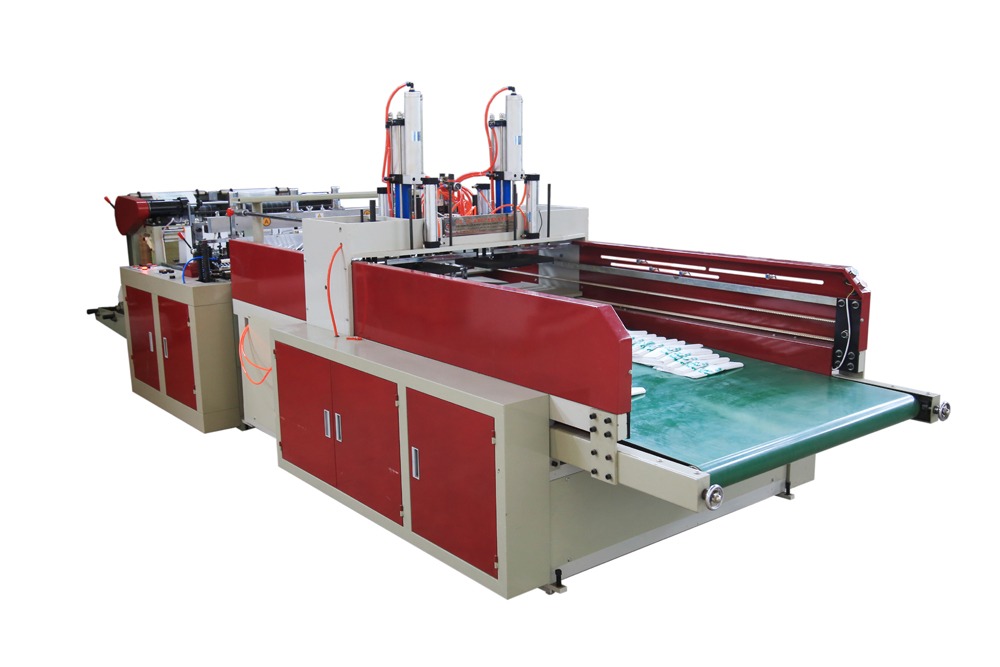 Fully automatic dual channel hot sealing and hot stamping bag making machine